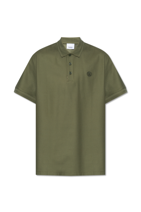 Tシャツ・カットソー BURBERRY Army Green Nylon Pant Burberry Cotton T-shirt | Green | FARFETCH JO